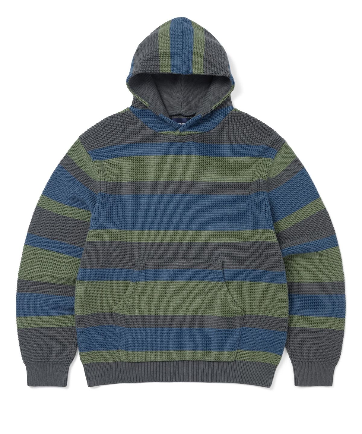 디스이즈네버댓(THISISNEVERTHAT) Striped Waffle Knit Hoodie Grey
