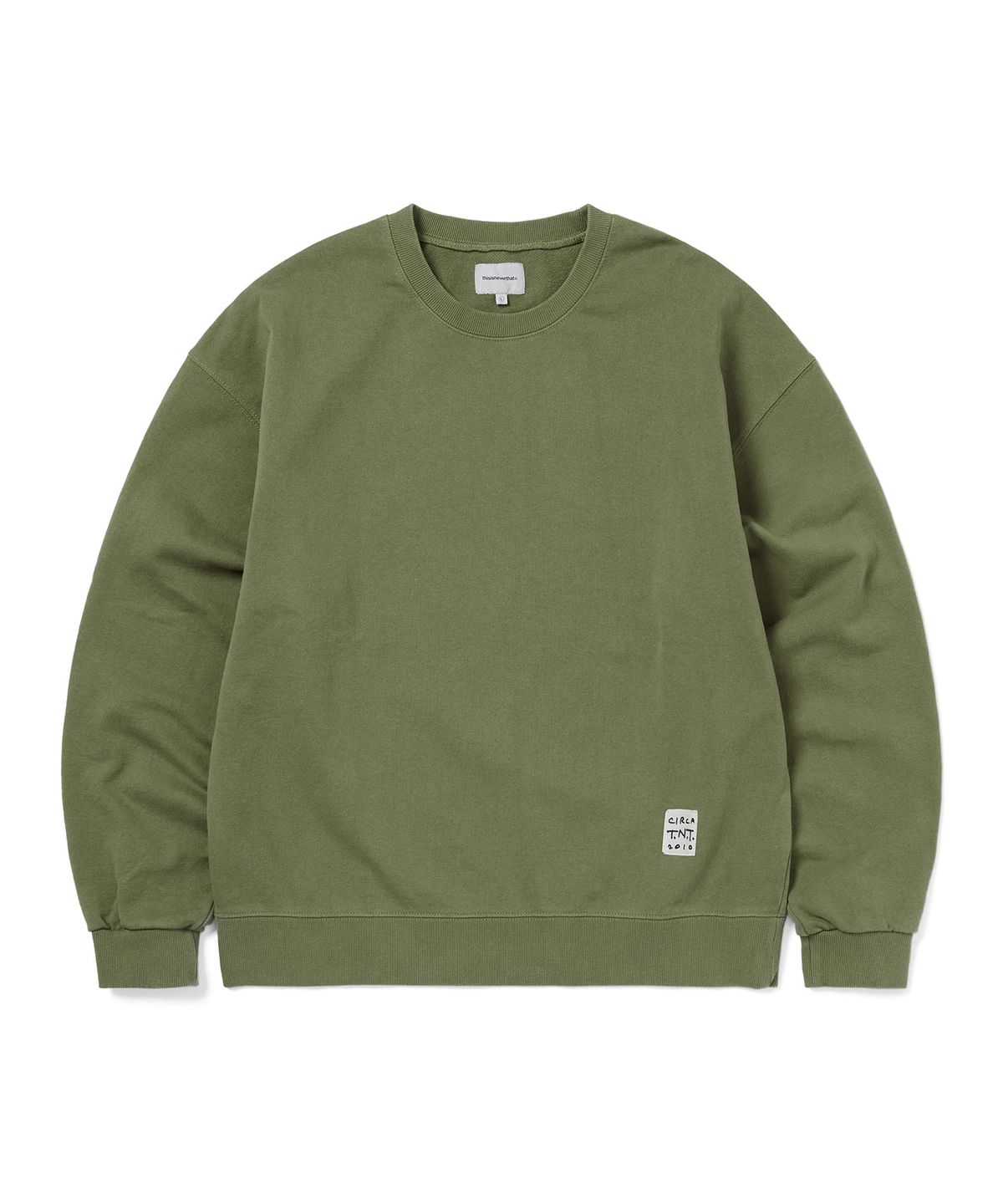 디스이즈네버댓(THISISNEVERTHAT) TNT Faded Crewneck Moss Green