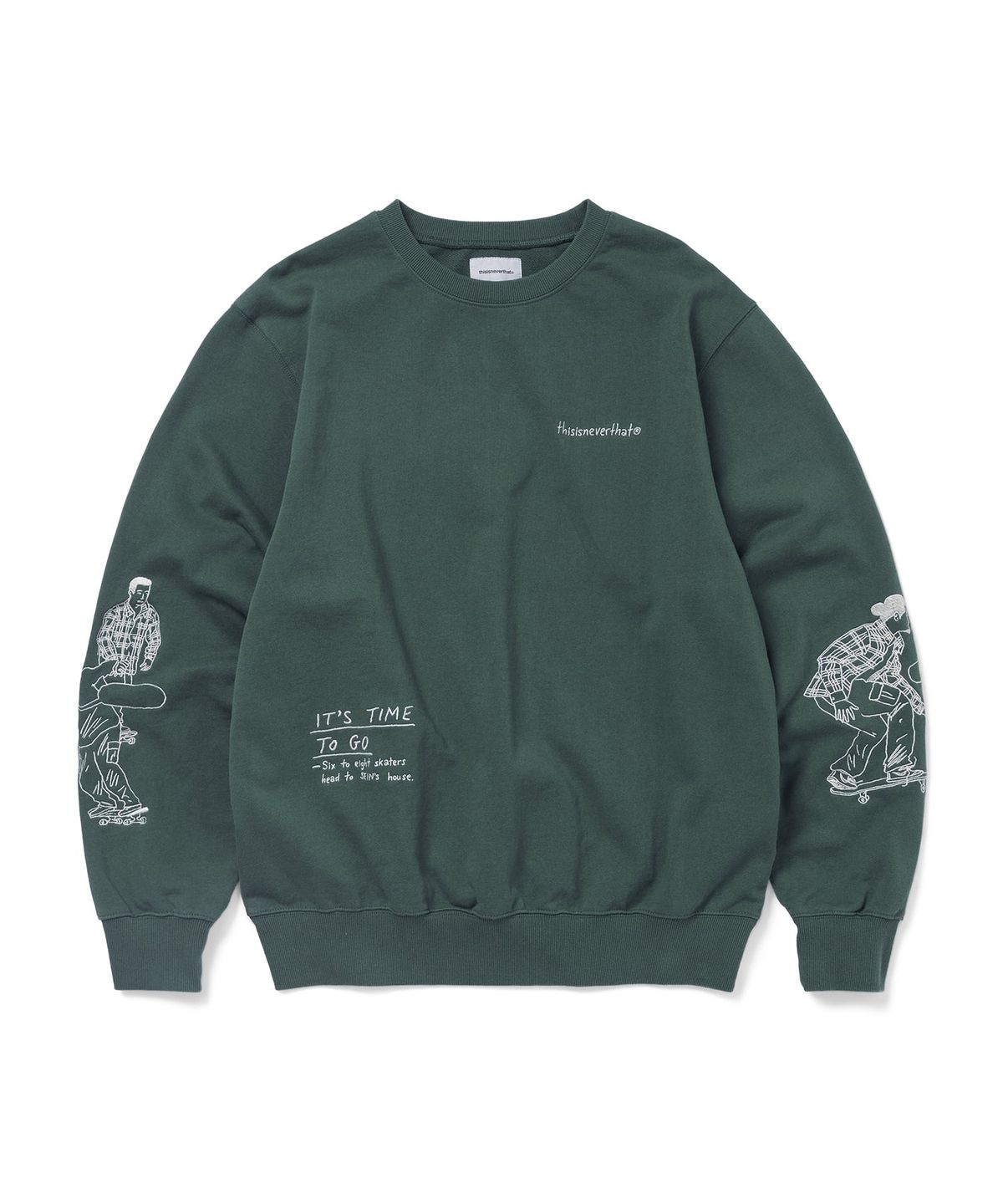 디스이즈네버댓(THISISNEVERTHAT) Sketch Embroidery Crewneck Dark Green