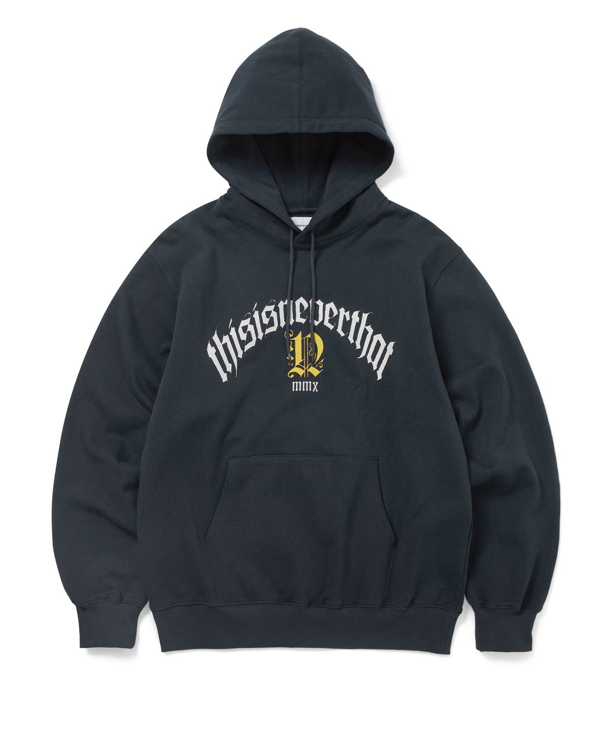 디스이즈네버댓(THISISNEVERTHAT) Fortuna Logo Hoodie Navy
