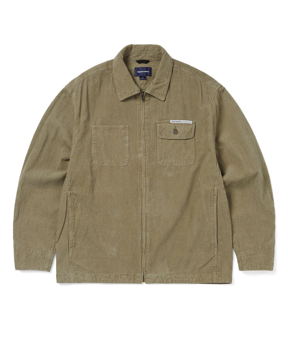 디스이즈네버댓(THISISNEVERTHAT) Washed Corduroy Zip Jacket Khaki