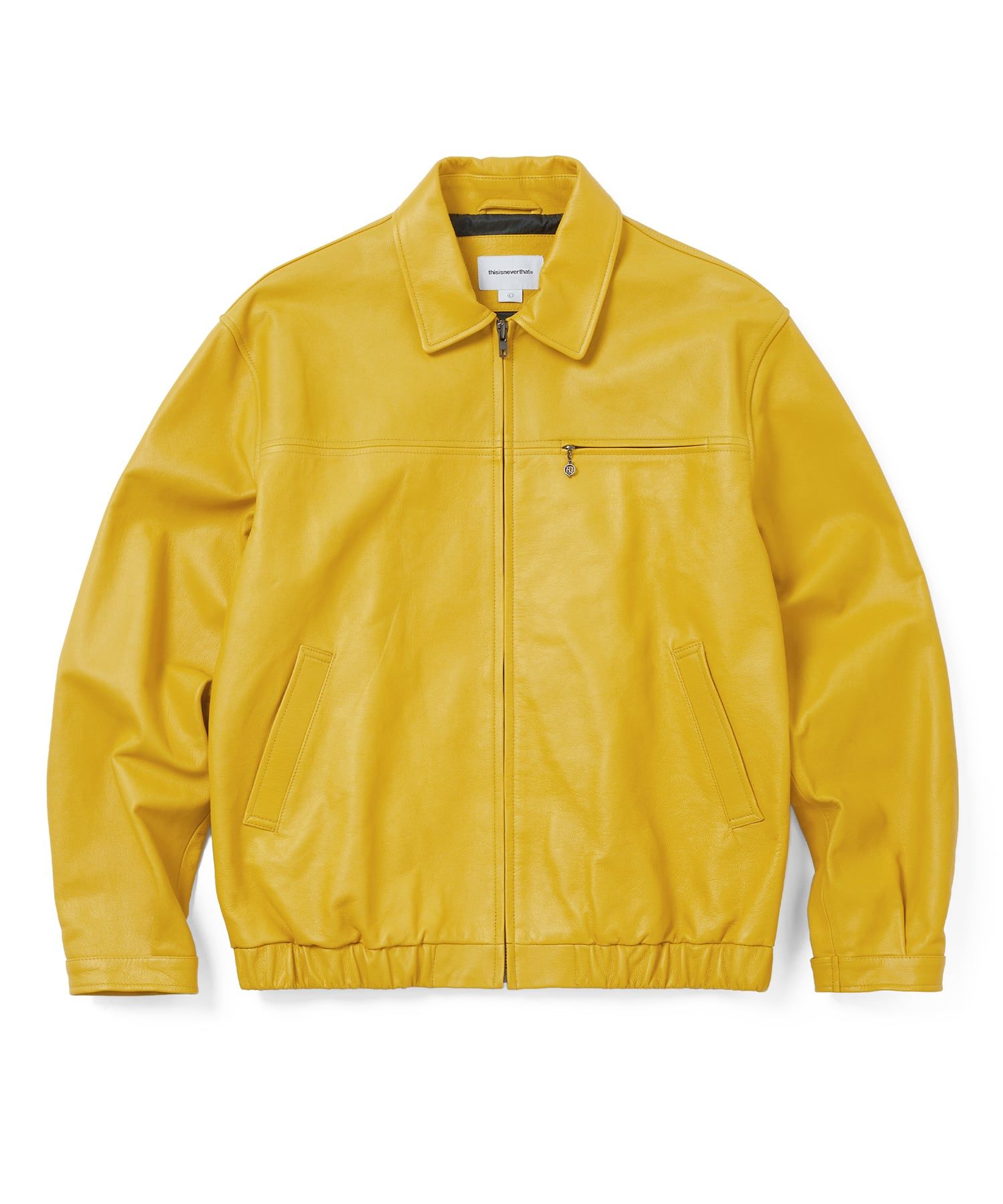 MUSINSA | thisisneverthat Leather Harrington Jacket Yellow