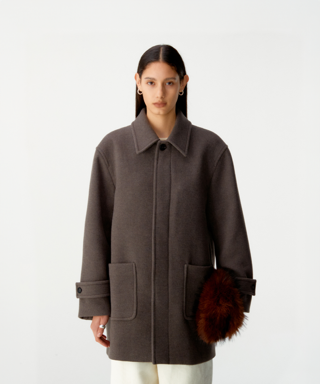 MUSINSA公式 | COOR WOMEN カシミヤブレンドハーフコート（メランジ