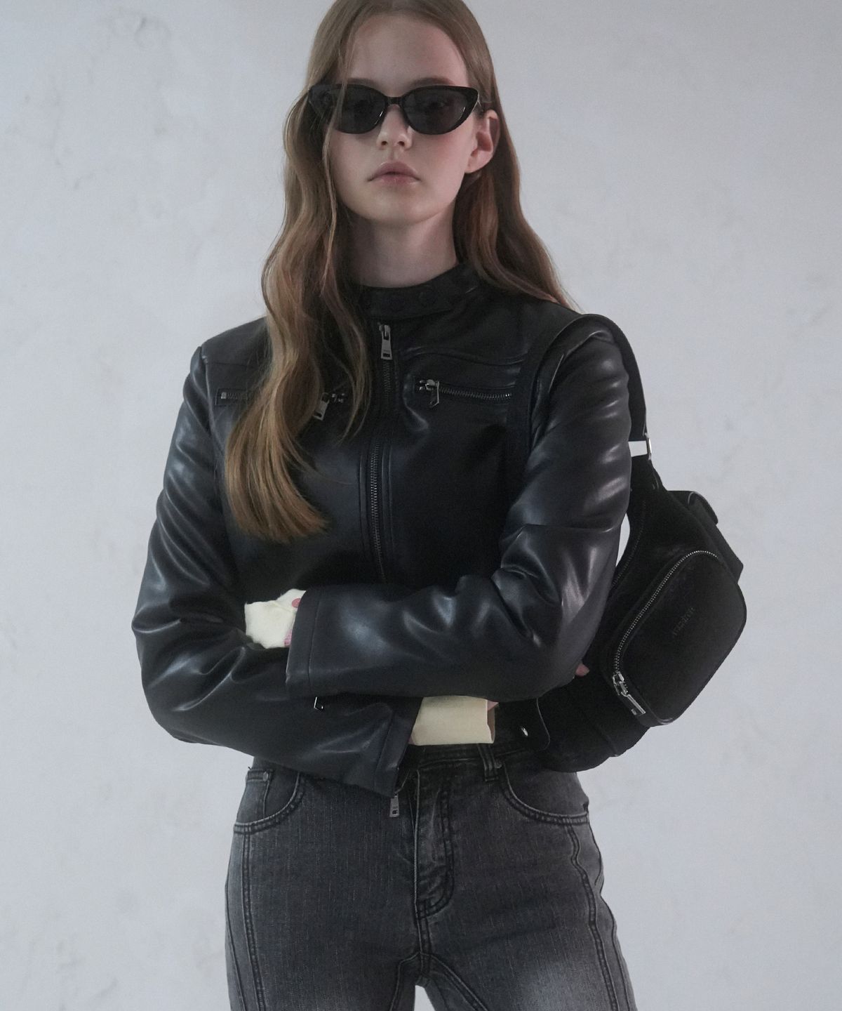 어반드레스(AVANDRESS) Rider Art Leather Jacket BLACK