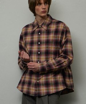 시바야 맥시대디 체크 셔츠 인디안레드