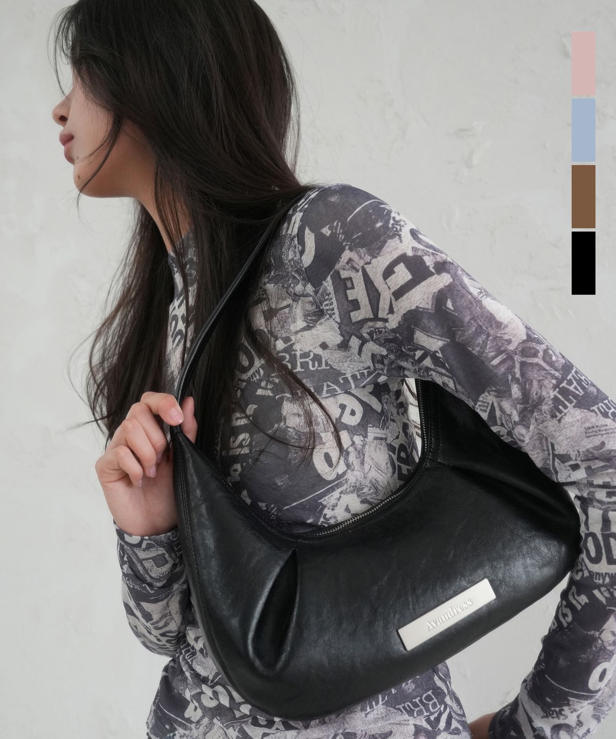 어반드레스(AVANDRESS) Mini-hole Curve Shoulder Bag - 4COL