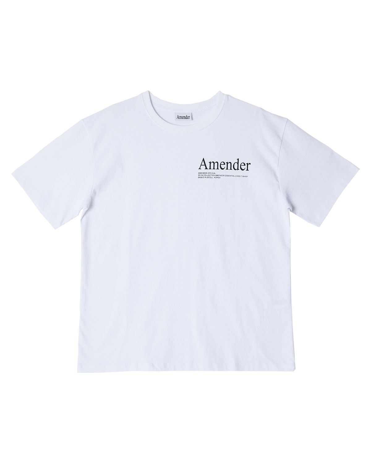 아멘더(AMENDER) 에센셜 로고 티셔츠