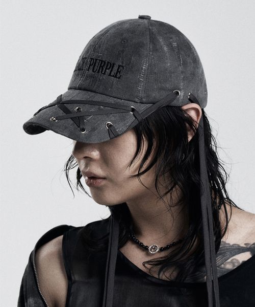 MUSINSA | BLACK PURPLE Vortex strap eyelet cap - charcoal