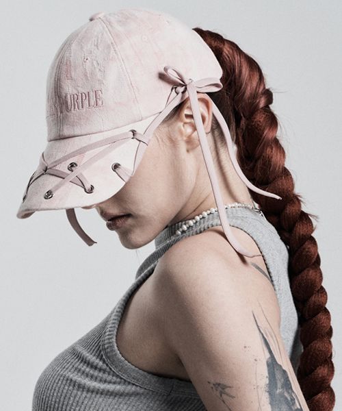 MUSINSA | BLACK PURPLE Vortex strap eyelet cap - charcoal