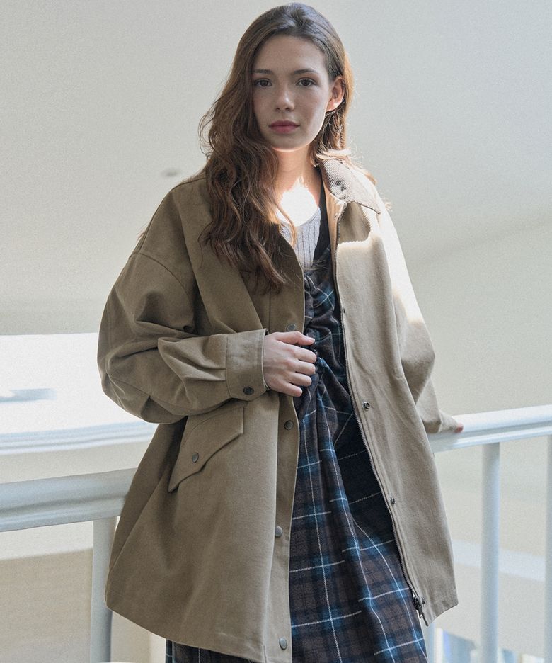 Corduroy Collar Safari Jumper - CAMEL