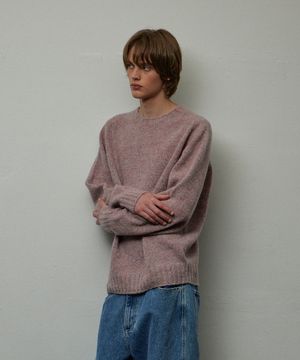 홀가먼트 울 쉐기독 니트 히말라야핑크