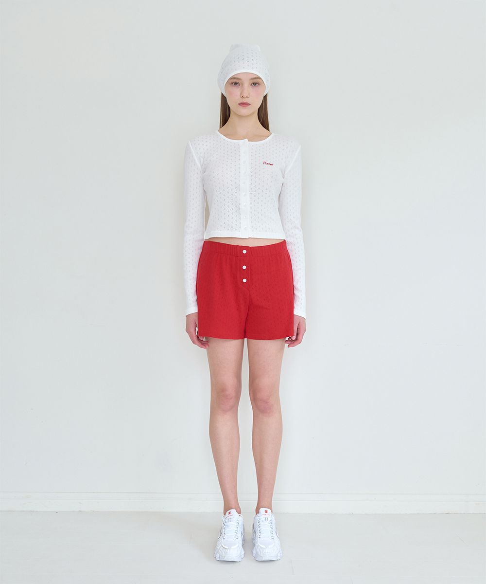 ★PISCESS★Button Up One Mile Shorts★Red★大人気★ MUSINSA | PISCESS Button Up One Mile Shorts_Red