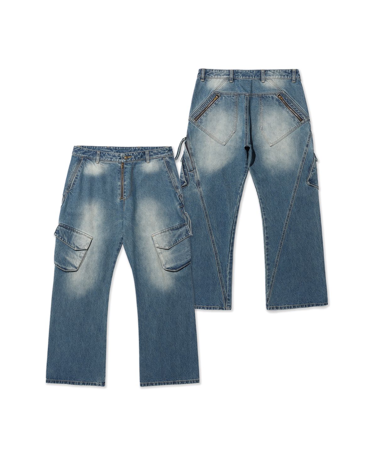 이스트쿤스트(ISTKUNST) BOOTSCUT CARGO JEANS_BLUE(IK2EFMD114A)