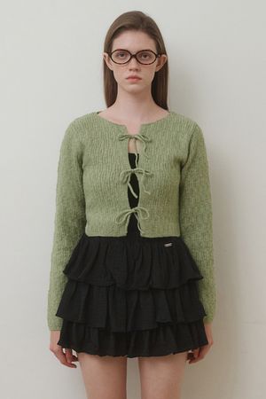 리본 가디건 카키