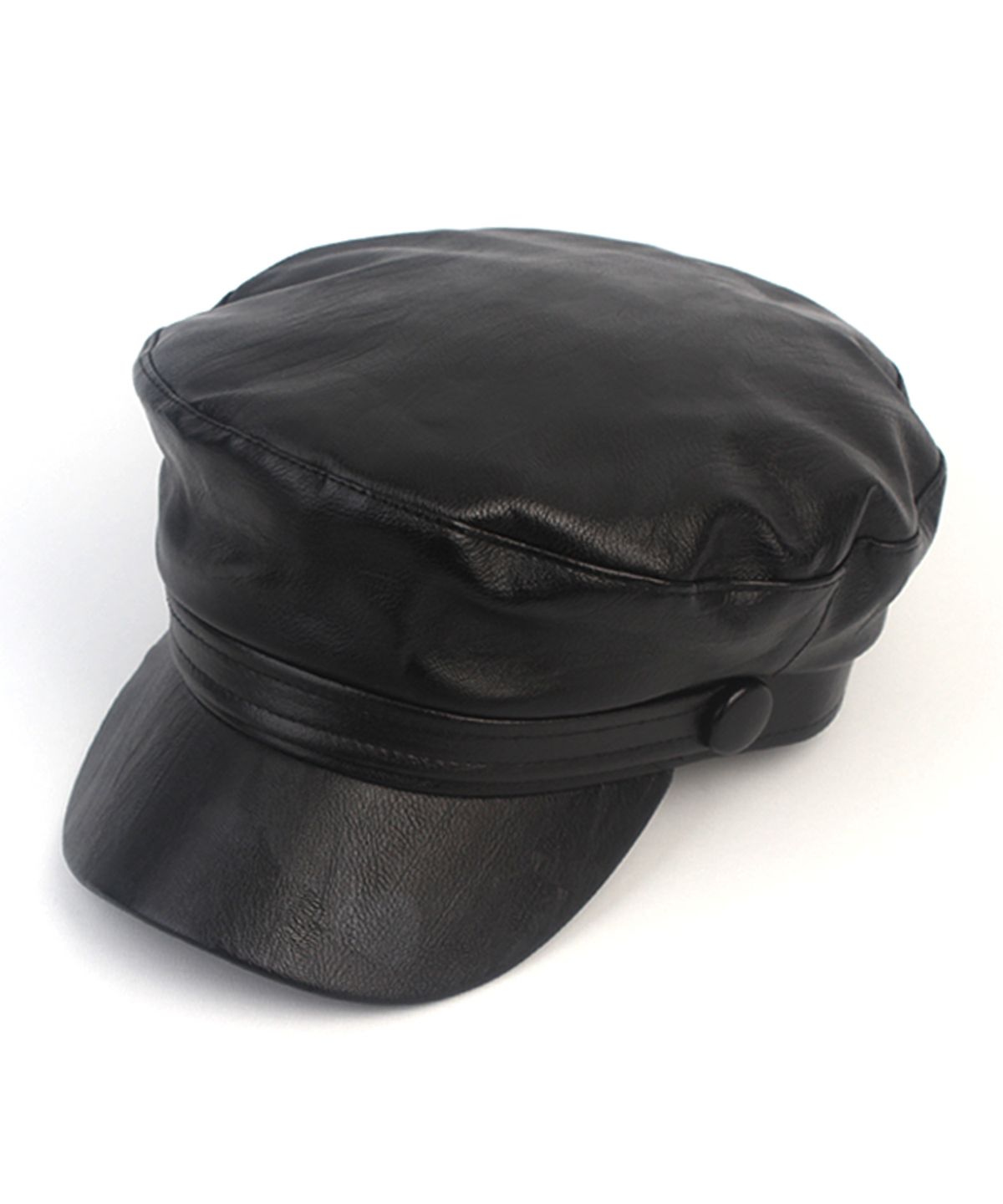 유니버셜 케미스트리(UNIVERSAL CHEMISTRY) Leather Line Black Marine Cap 마린캡