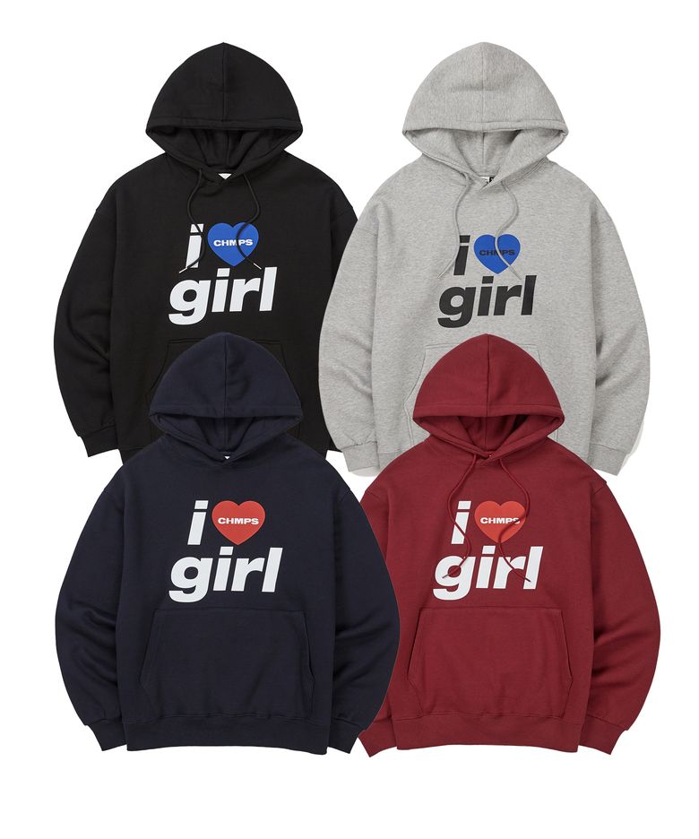 [4컬러] I GIRL 후드 티셔츠 B24FT14