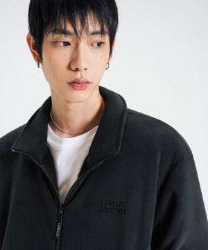 2WAY 오버핏 폴라플리스 집업 자켓 [블랙]