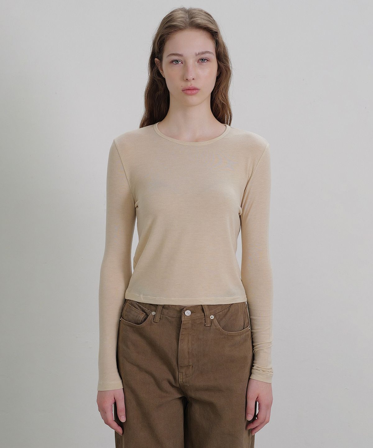앤니즈(ANDNEEDS) Essential tencel tee (beige)