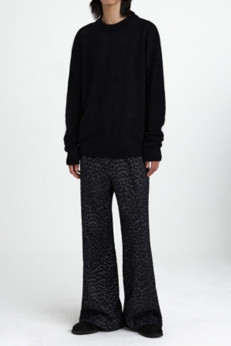 Mohair Crew-neck Knit-Black