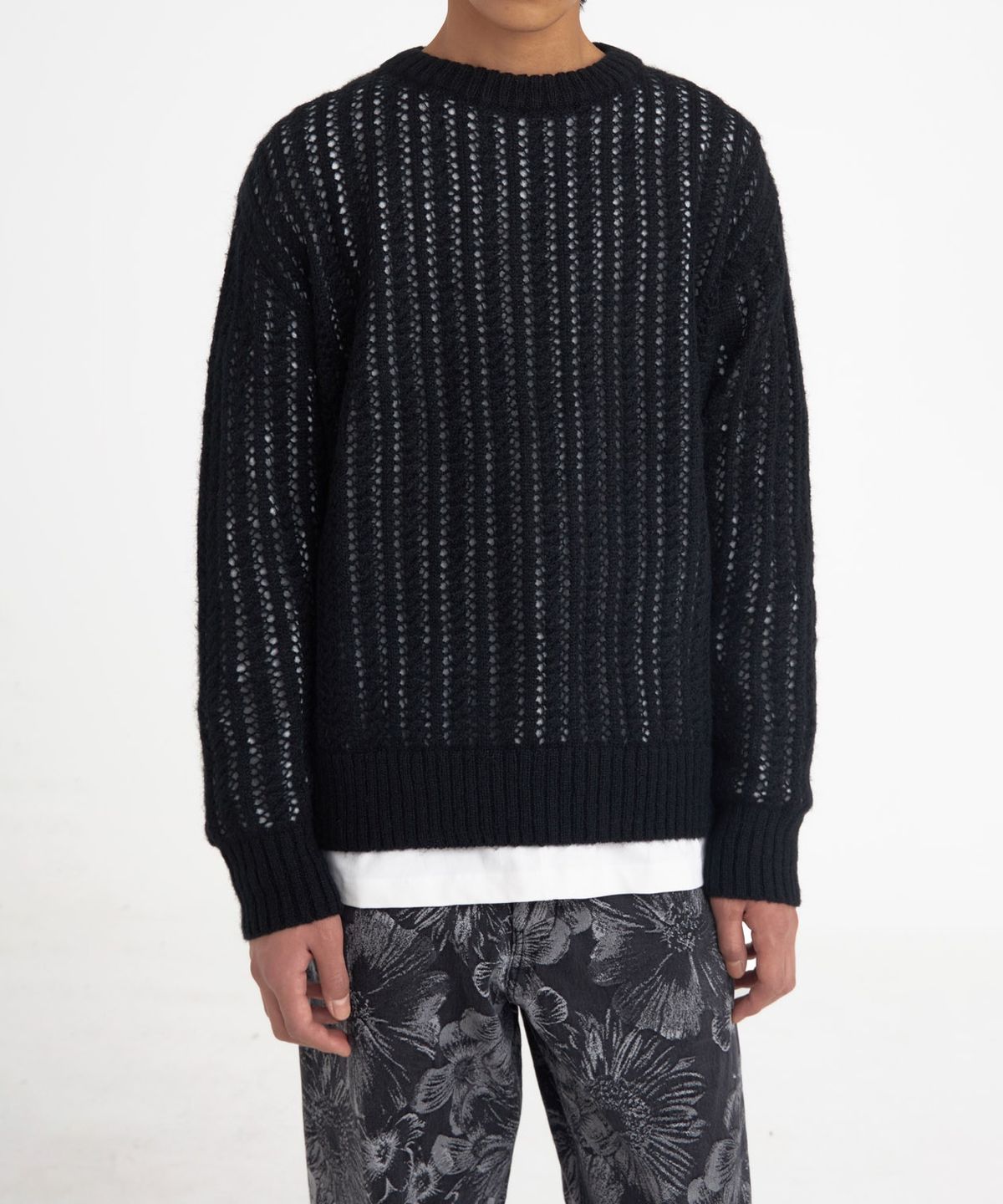 유스(YOUTH) Meshed Mohair Sweater_Black