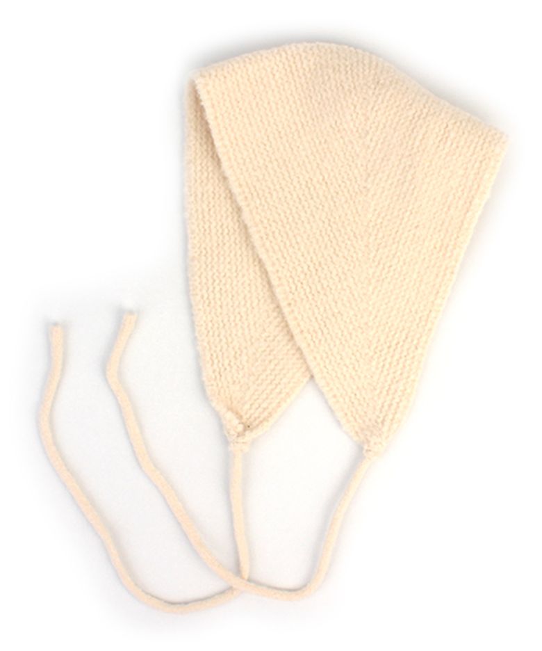 Wool Ear Wamer Ivory Knit Bonnet Hat 귀도리모자