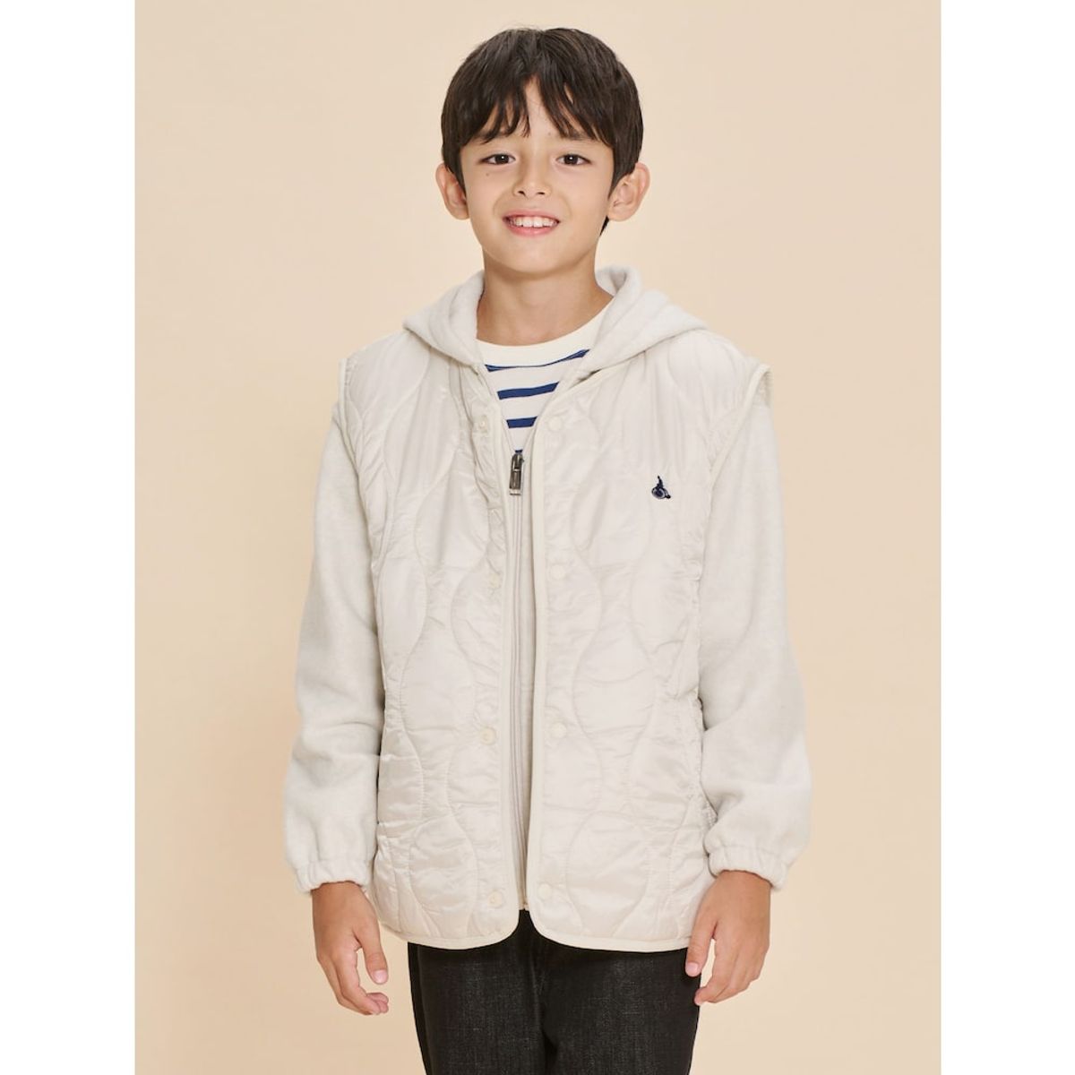 빈폴 키즈(BEANPOLE KIDS) 플리스 점퍼 패딩 베스트 SET 베이지 (BI4838U09A)