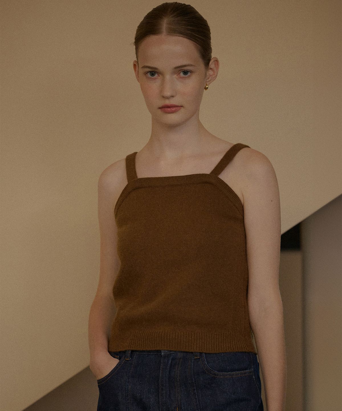 하우스 오브 폰드(HOUSE OF POND) Raccoon house slip top (Brown)