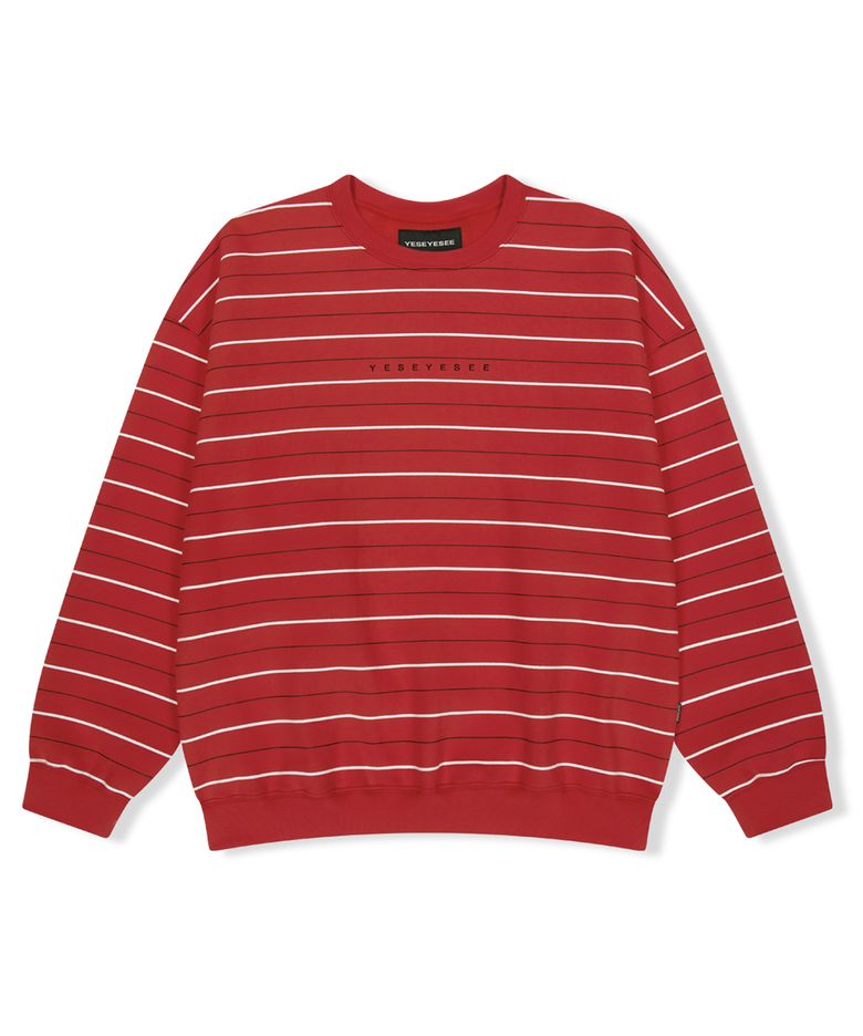 Y.E.S Thin Stripe Sweatshirt Red