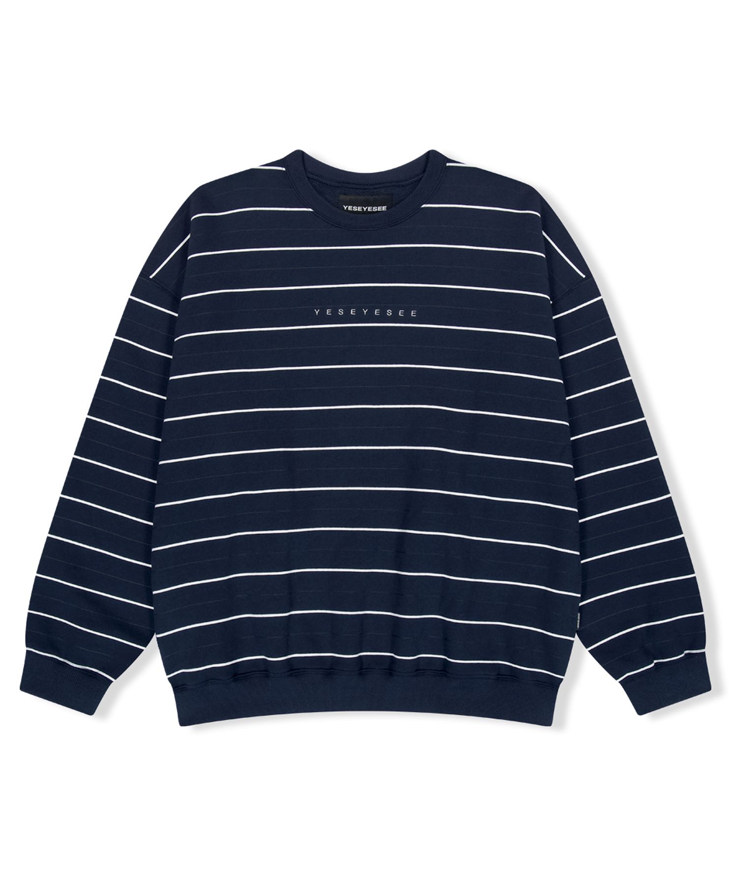 [YESEYESEE]★ SN-Stripe L/S MUSINSA | YESEYESEE Y.E.S Thin Stripe Sweatshirt Navy