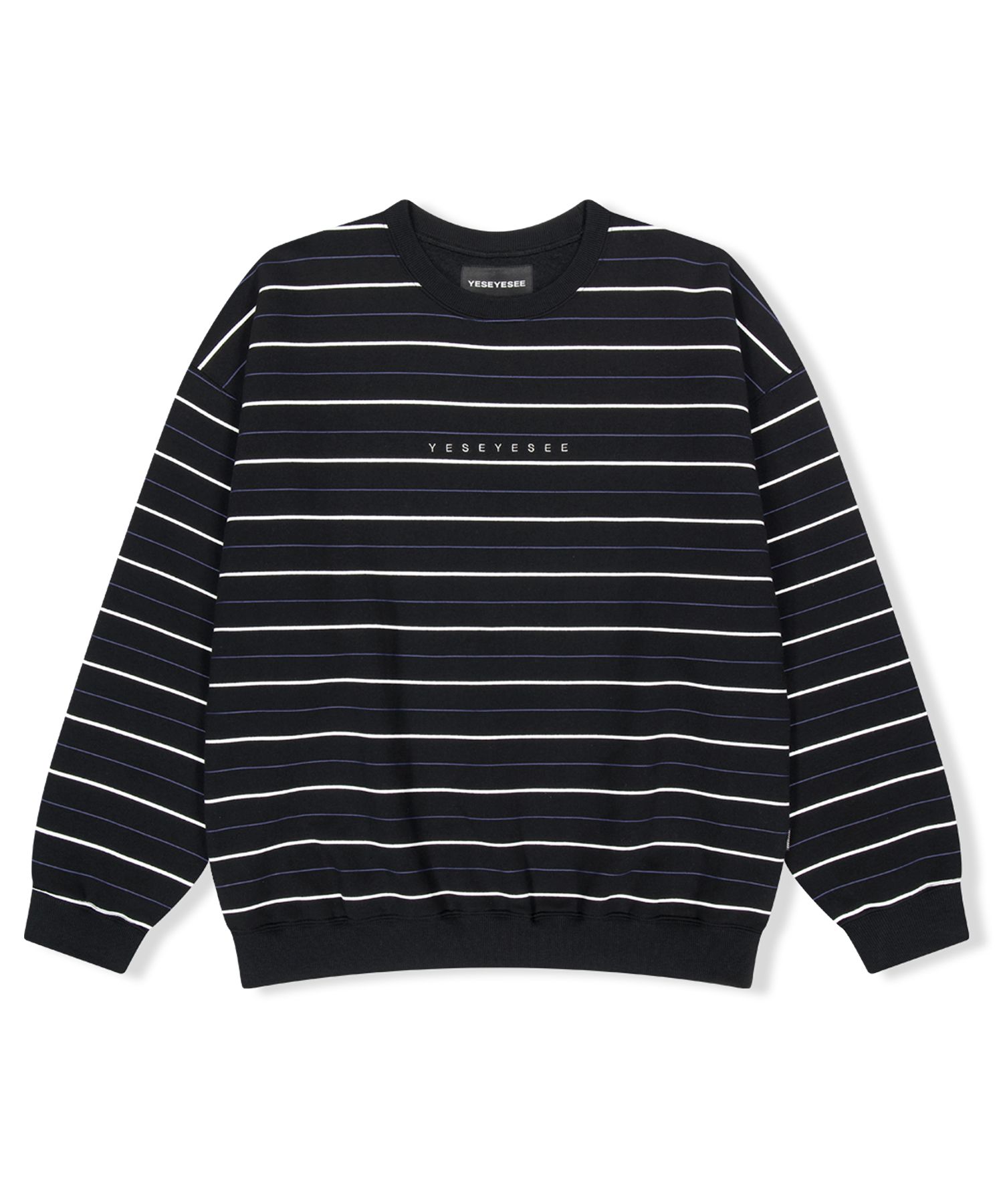 MUSINSA | YESEYESEE Y.E.S Thin Stripe Sweatshirt Black