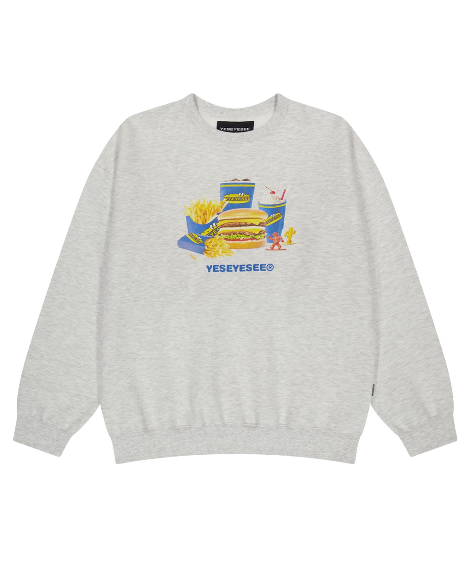 さらに100円引き◆YESEYESEE◆Y.E.S Burger Set Sweatshirt MUSINSA公式 | YESEYESEE Y.E.S Burger Set Sweatshirt Light Grey