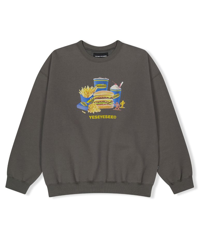 Y.E.S Burger Set Sweatshirt Dark Grey