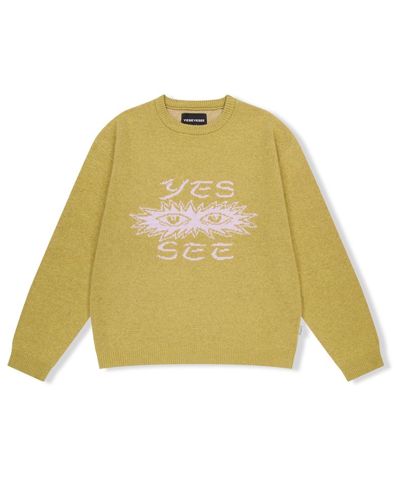 Eye Knit Pullover Sweater Mustard