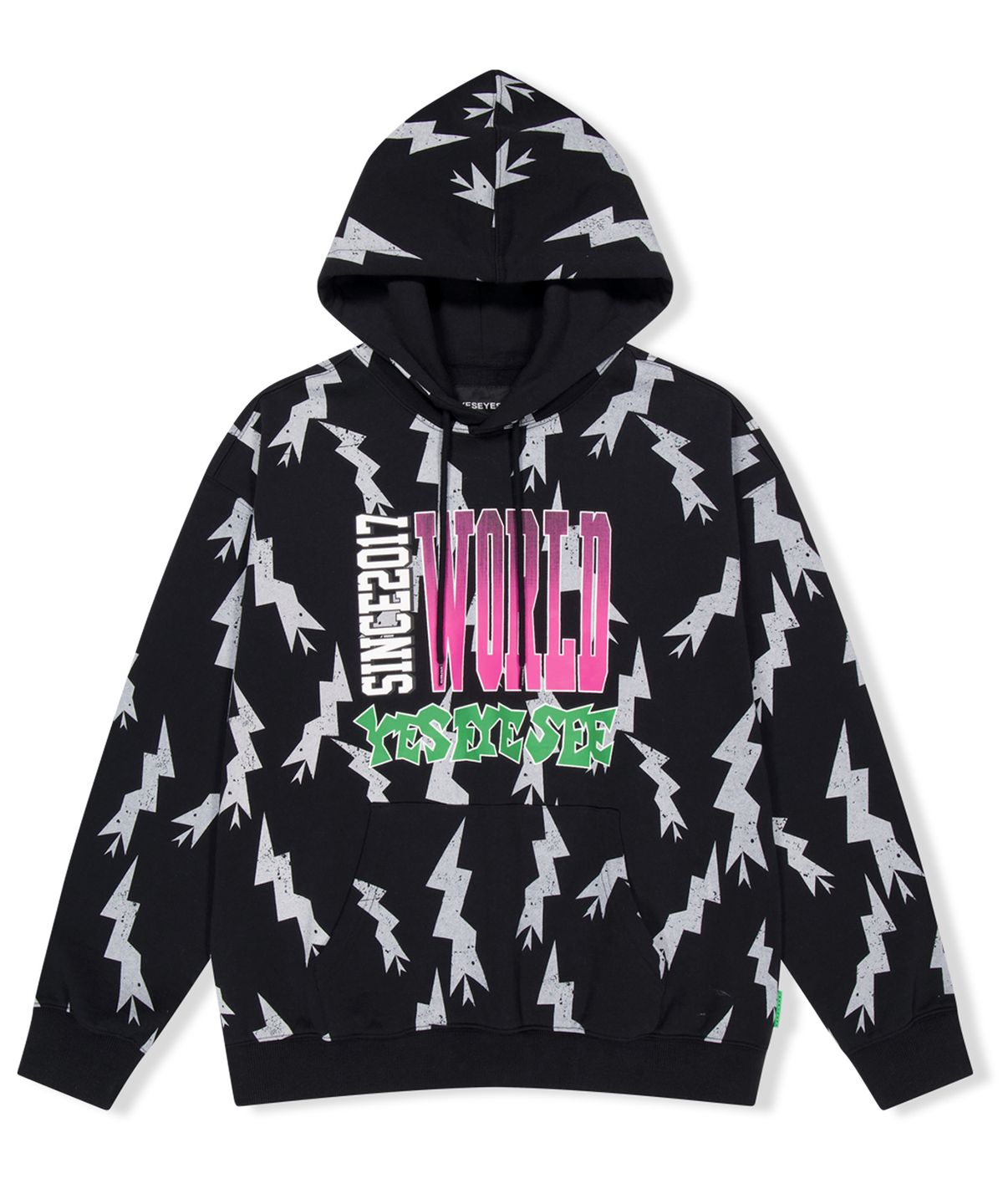 예스아이씨(YESEYESEE) SN World Hoodie Black