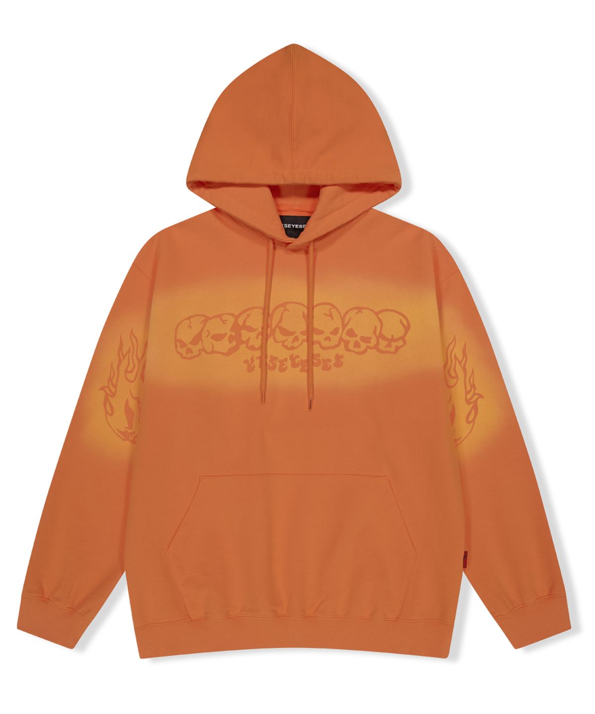 예스아이씨(YESEYESEE) Y.E.S Fade-out Skull Hoodie Orange