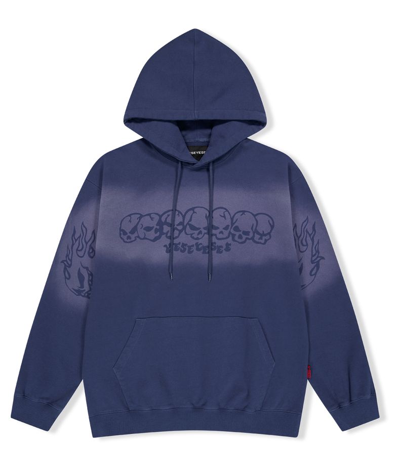 Y.E.S Fade-out Skull Hoodie Cobalt Blue