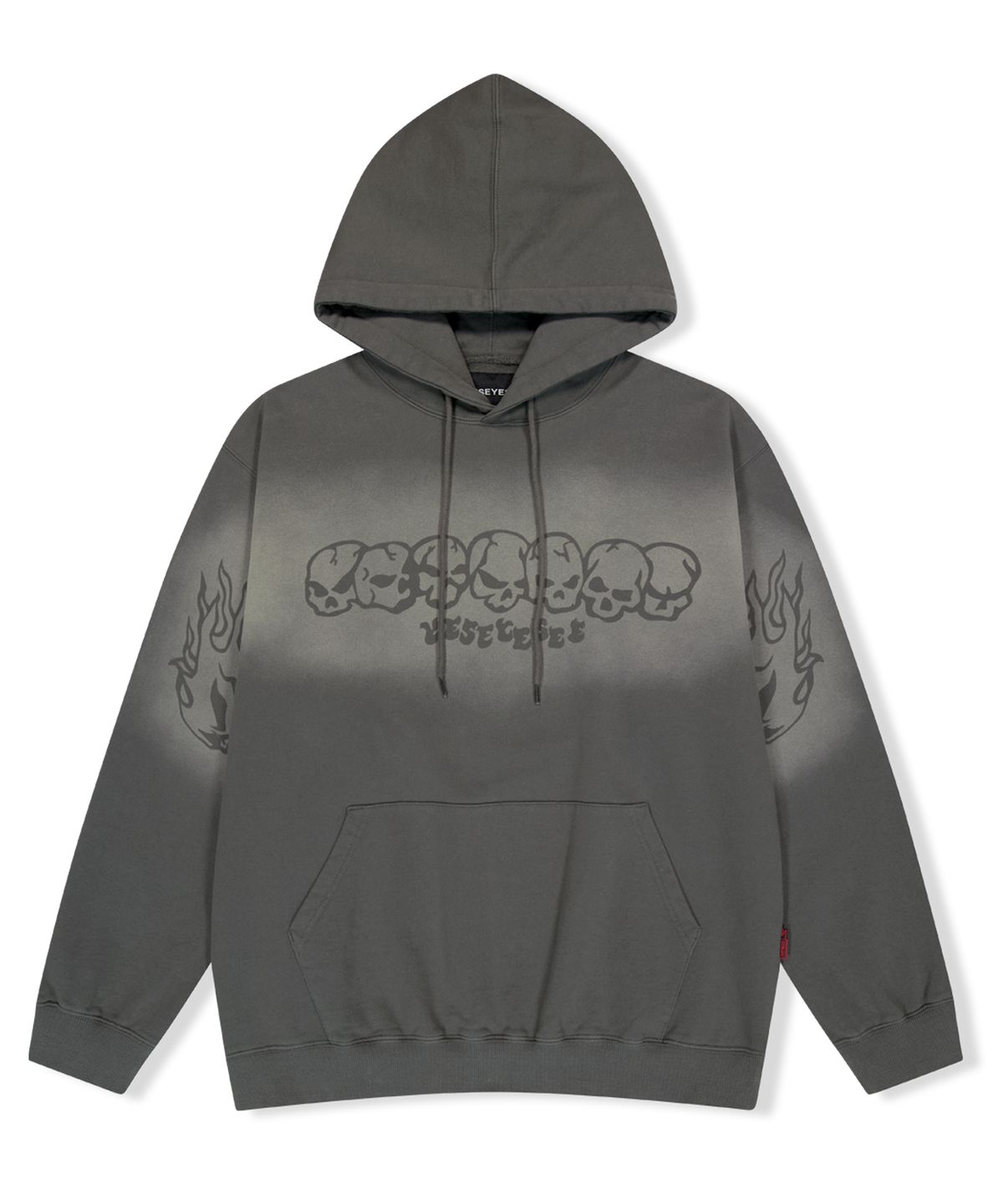 예스아이씨(YESEYESEE) Y.E.S Fade-out Skull Hoodie Dark Grey