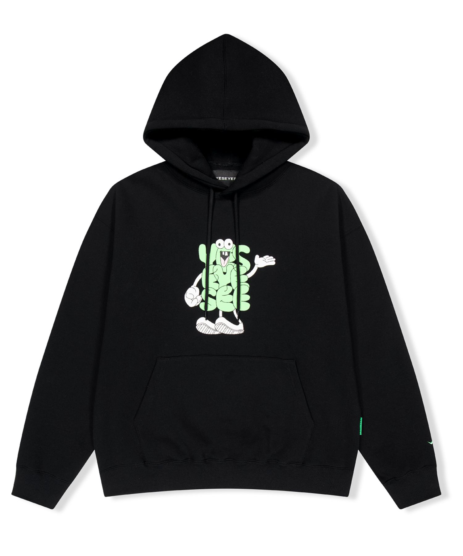 MUSINSA | YESEYESEE Y.E.S Pointing Hoodie Black