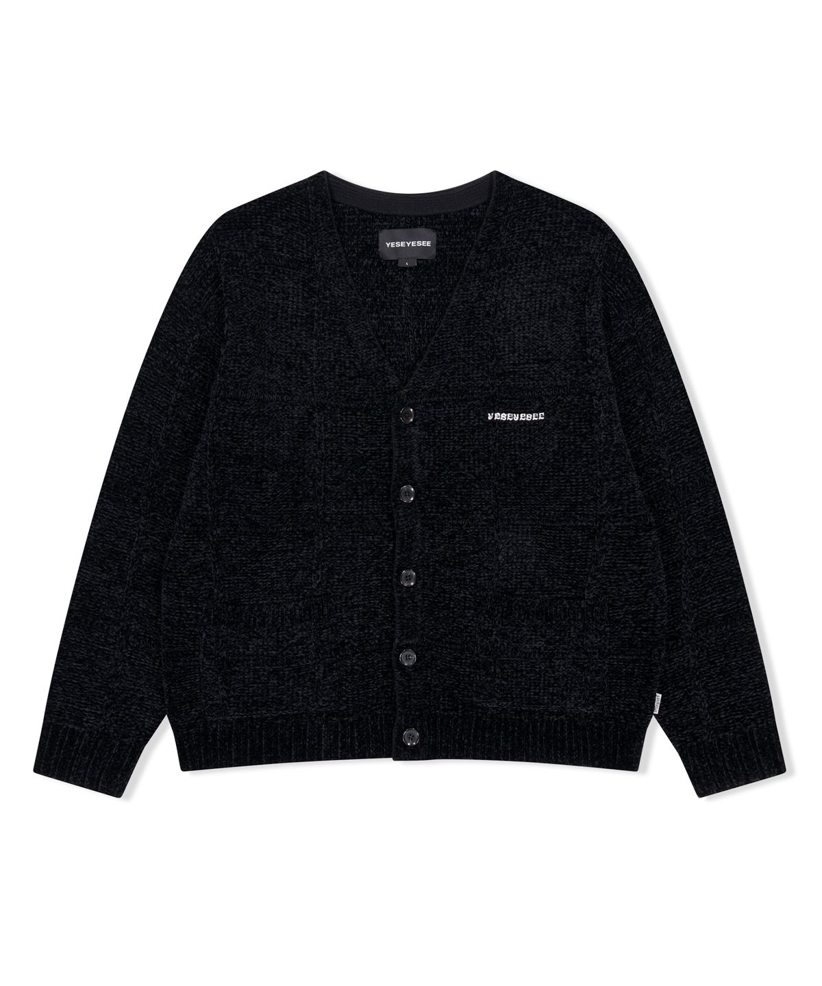 예스아이씨(YESEYESEE) Grid Knit Cardigan Black