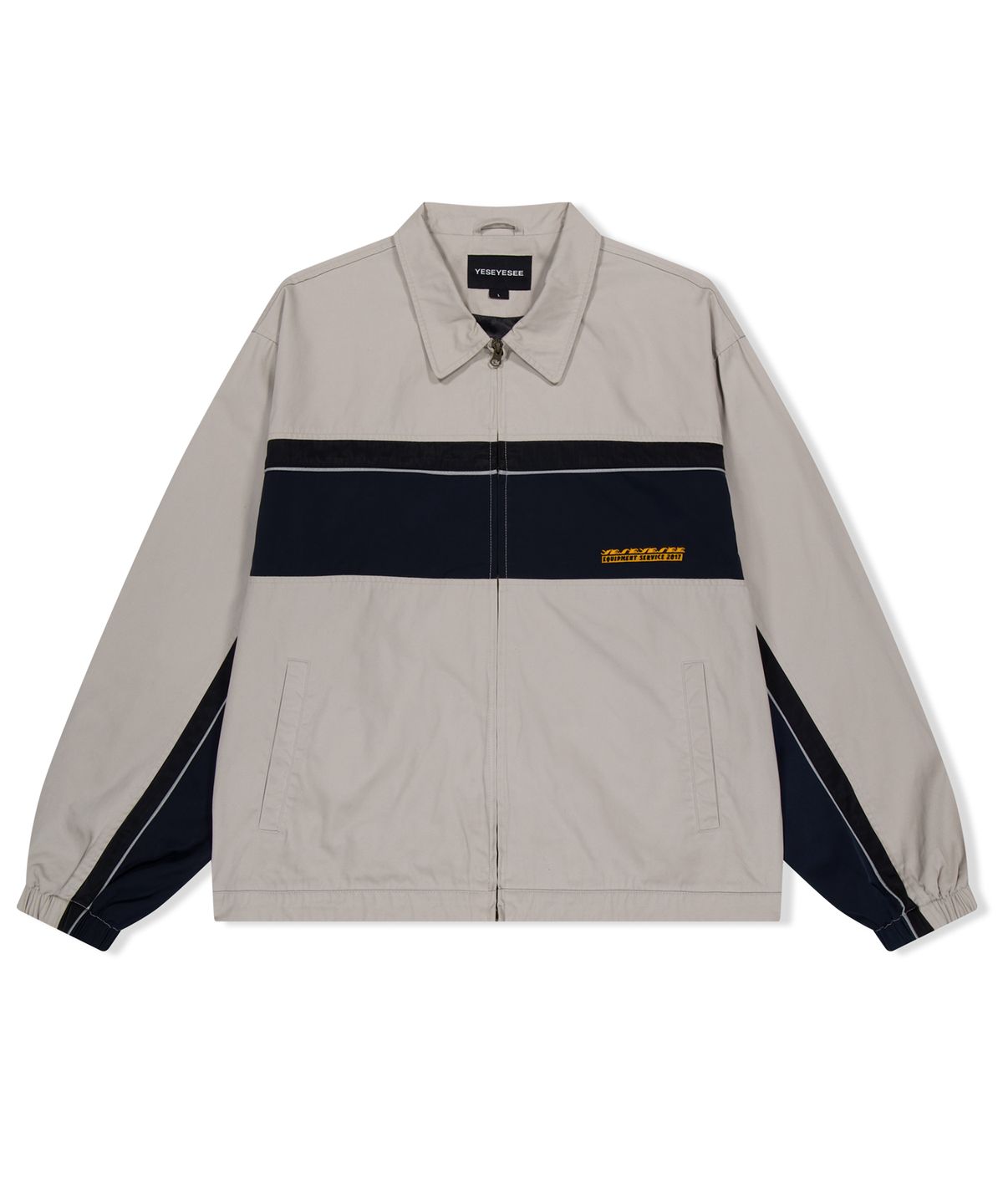 예스아이씨(YESEYESEE) Wavy Logo Work Jacket Beige