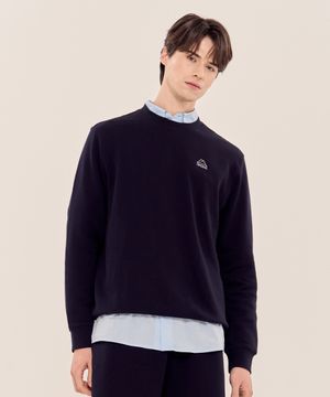 베이직 맨투맨 유니 네이비