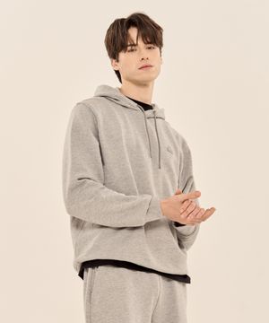 베이직 후드티 유니 멜란지그레이