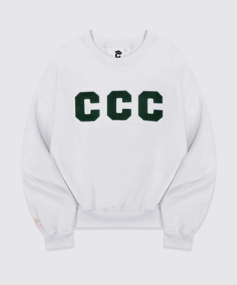 CCC 그린 패치 스웨트셔츠_화이트 [남녀공용]