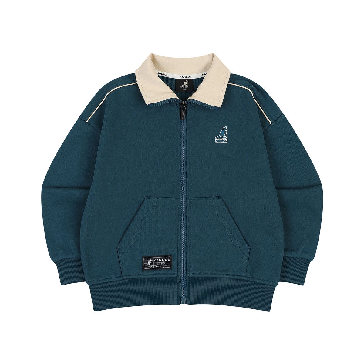 캉골키즈(KANGOL KIDS) 파이핑 디테일 카라 짚업 QD 0001 그린
