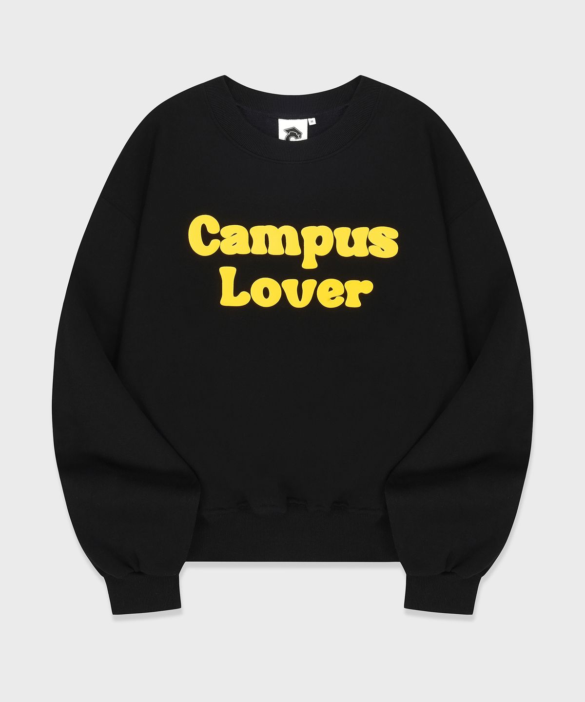 컨셉트컬리지(CONCEPTCOLLEGE) 캠퍼스 러버 스웨트셔츠_블랙 [남녀공용]