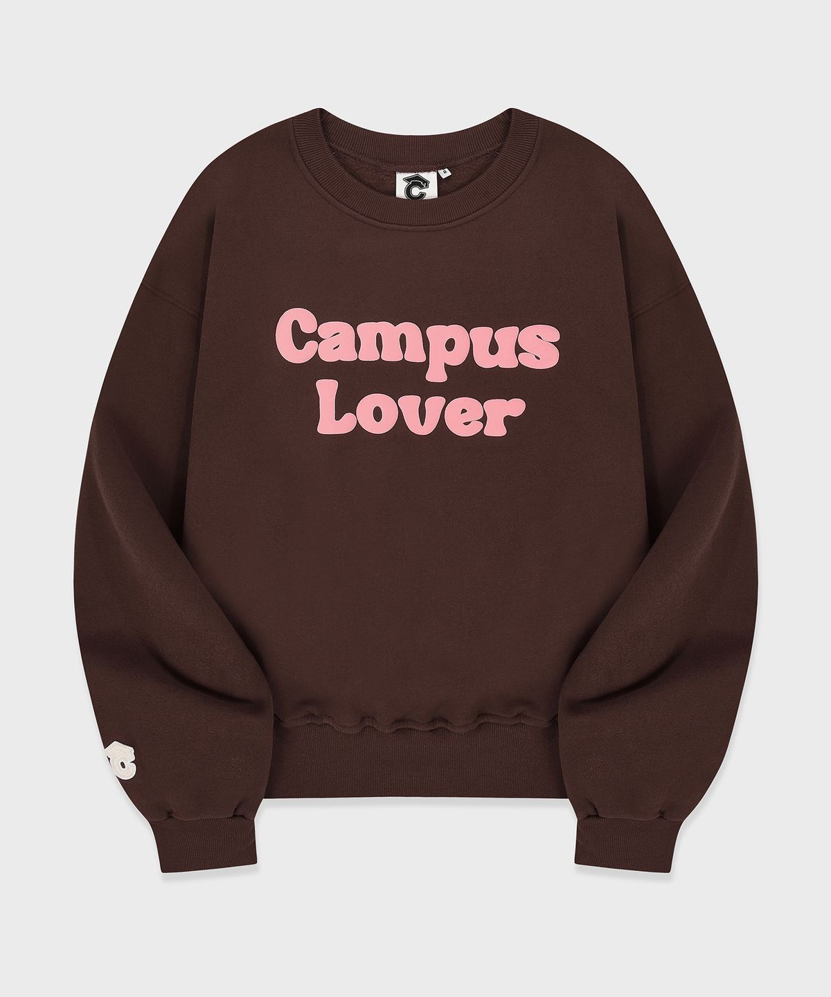 컨셉트컬리지(CONCEPTCOLLEGE) 캠퍼스 러버 스웨트셔츠_브라운 [남녀공용]