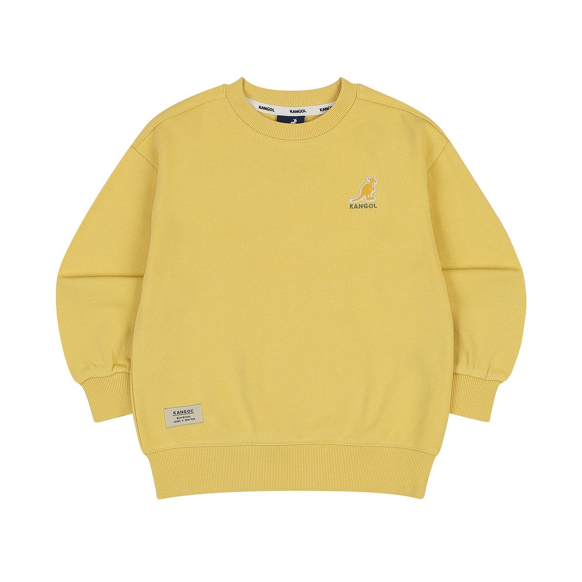 캉골키즈(KANGOL KIDS) 클럽 로고 오버핏 스웻셔츠 QD 0005 옐로우