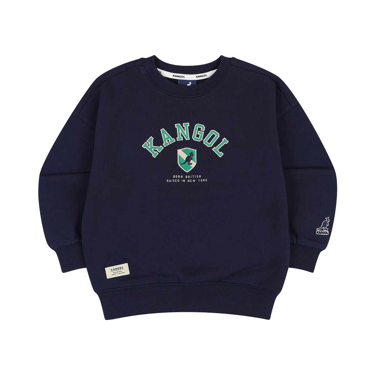 캉골키즈(KANGOL KIDS) 바시티 그래픽 스웻셔츠 QD 0002 네이비