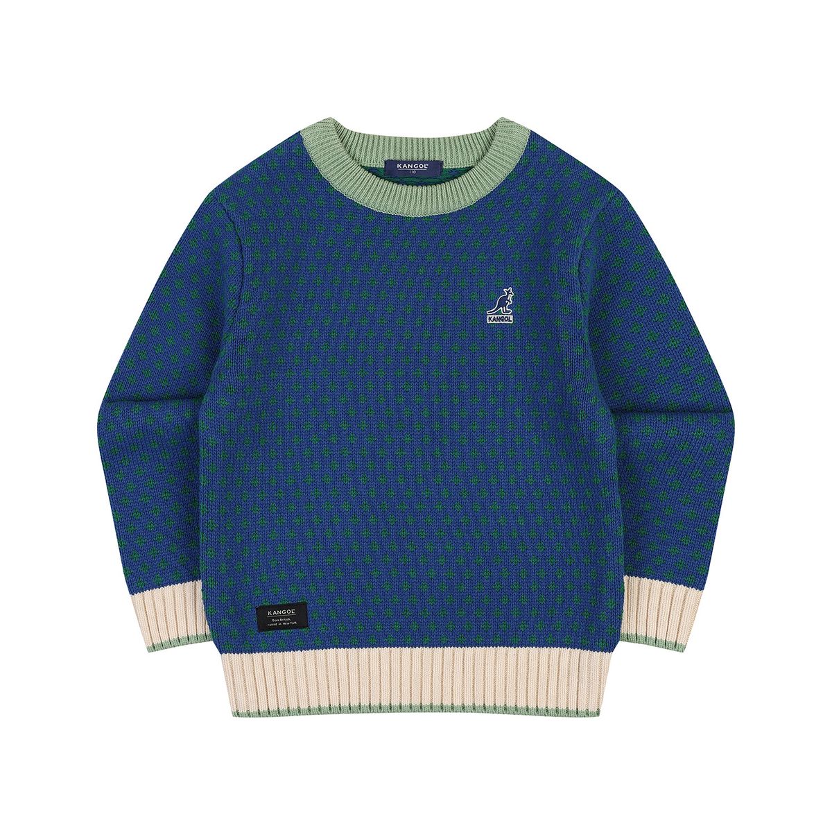 캉골키즈(KANGOL KIDS) 뉴 자가드 니트 풀오버 QD 0002 블루