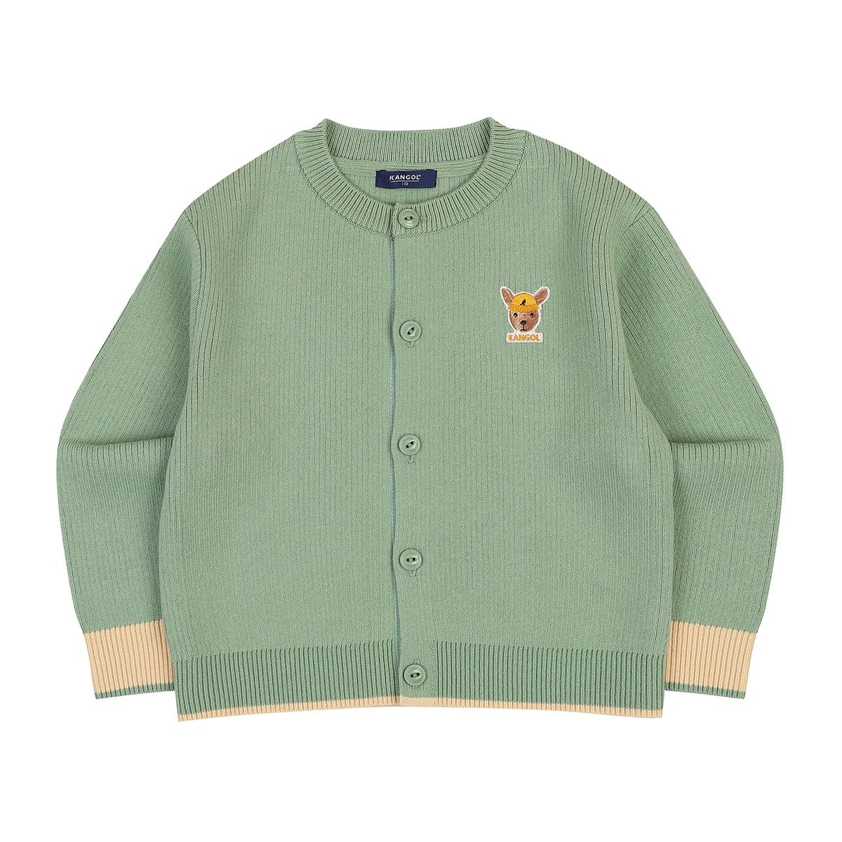 캉골키즈(KANGOL KIDS) 뉴 심볼 패치 니트 가디건 QD 0001 민트